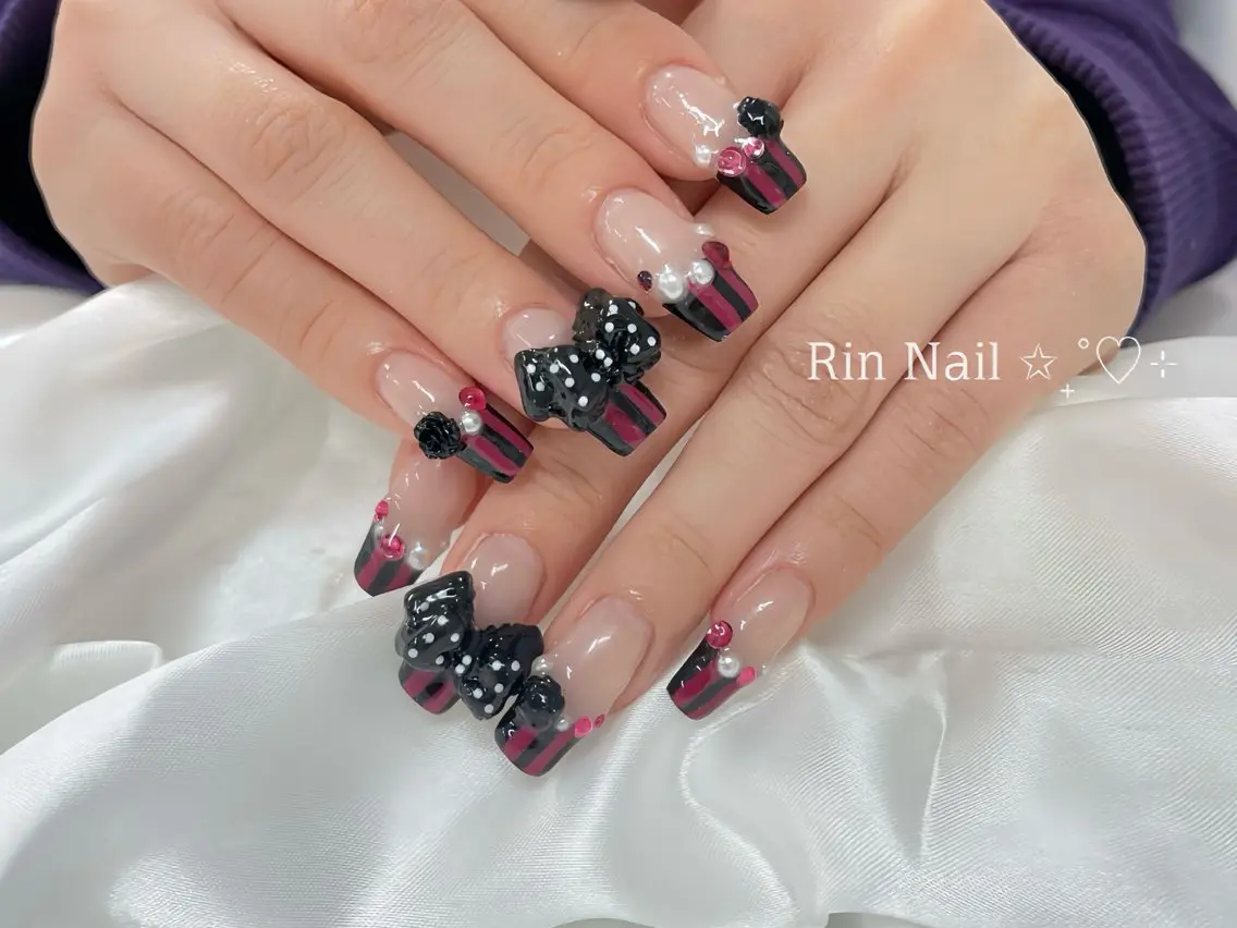ネイル アートネイル チークネイル ジェルネイル ロングネイル マグネットネイル ハンドネイル Rin Nail 新大久保店のネイルデザイン
