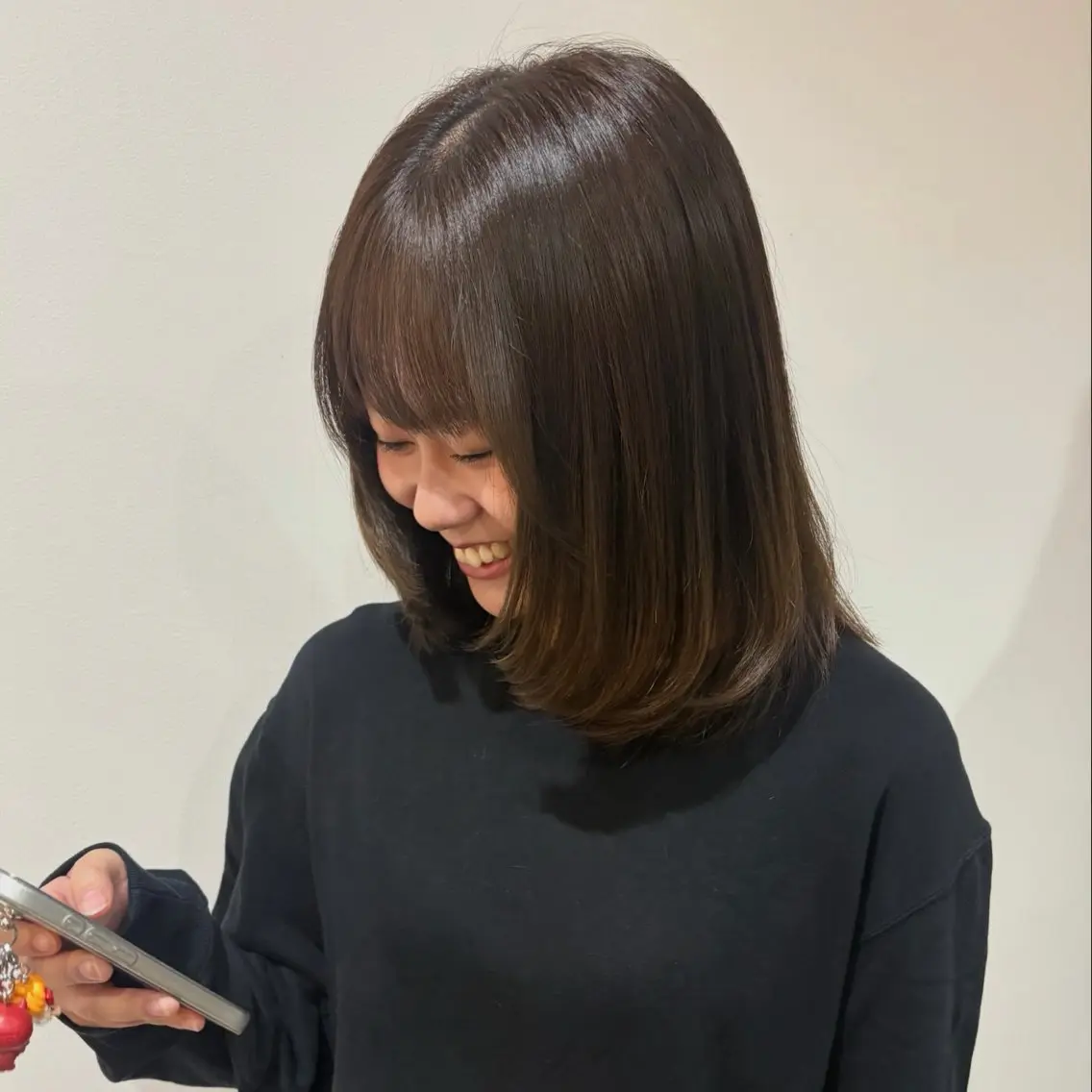 ミディアム ボブ くびれヘア レイヤーカット カット ボブ/くびれボブ ⠀ゆらのヘアスタイル
