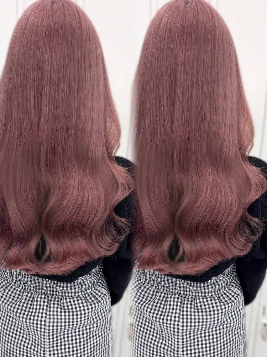 ロング カラー ベージュカラー ブリーチ ケアブリーチ 透明感カラー ピンクカラー カット ヘアカラー トリートメント 盛れる顔周り🤍渋谷 Risa🎀のヘアスタイル