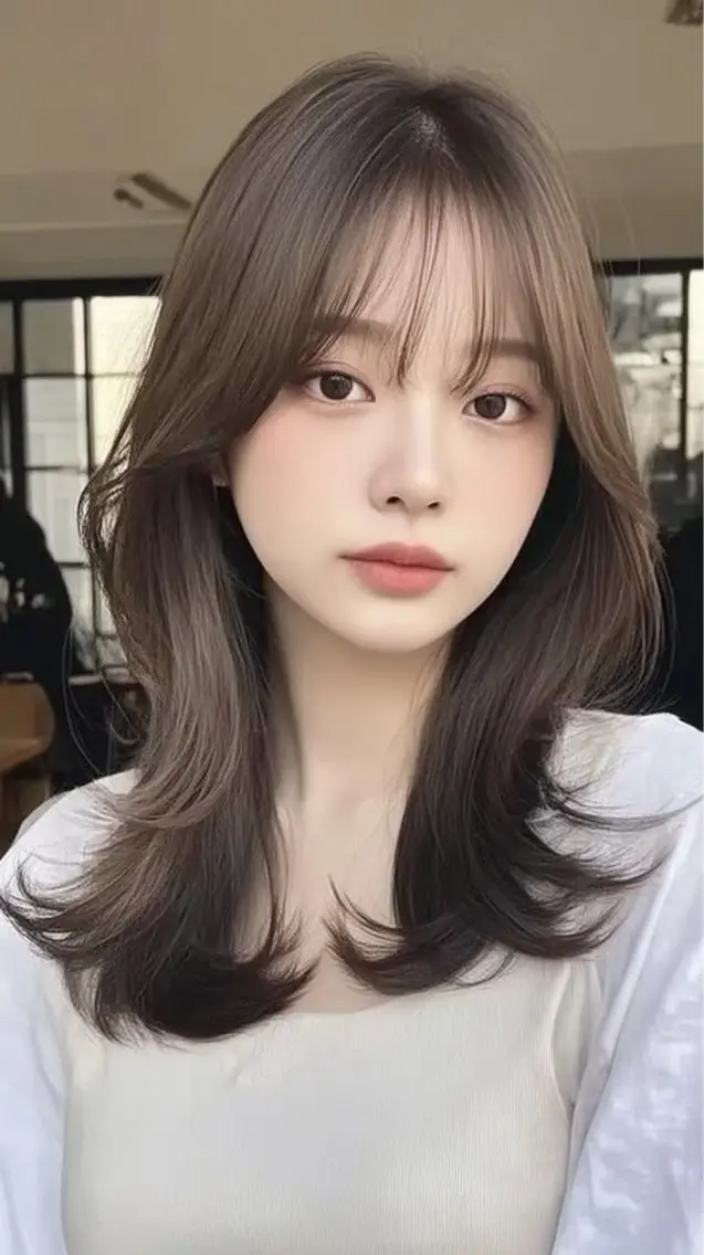 ロング 縮毛矯正 絶対綺麗な暖色カラー 🎯あります✨増渕✨のヘアスタイル