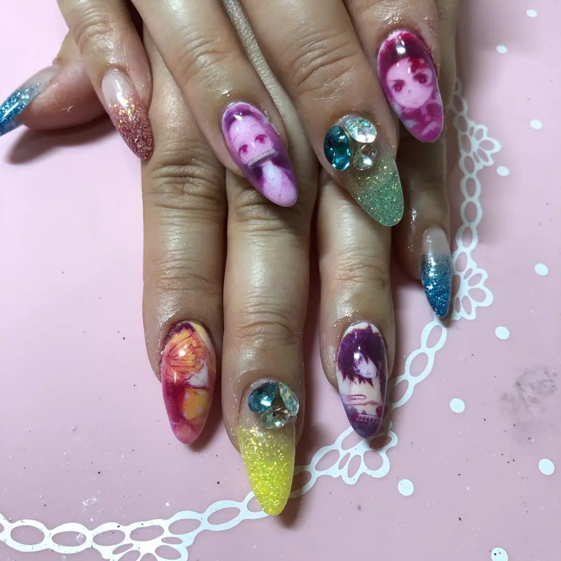 ミディアム ネイル アートネイル ハンドネイル 《LB》ラブリエ Nail&eyeのマツエク・マツパデザイン