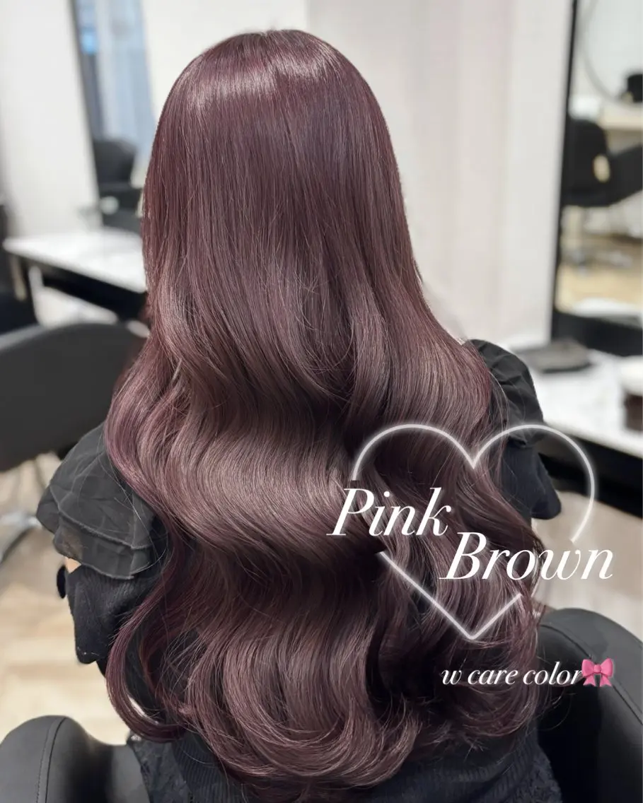 ロング カラー ブリーチ ブラウンカラー ダブルカラー ブリーチなしカラー ピンクカラー カット ヘアカラー 𝒎𝒐𝒆🩰 名駅/ヘアメ/暖色♡のヘアスタイル