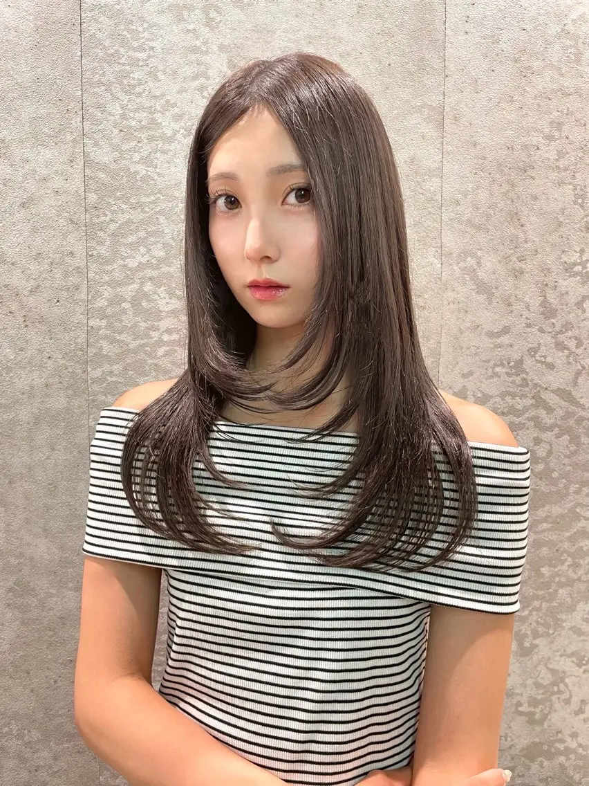ロング 大宮🤍縮毛矯正 レイヤー🪽なるのヘアスタイル
