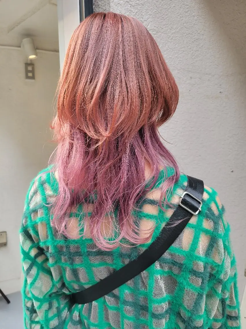 ロング ロング ウルフカット カット ヘアカラー トリートメント 🇰🇷透明感×ハイ トーン🌟tomoのヘアスタイル