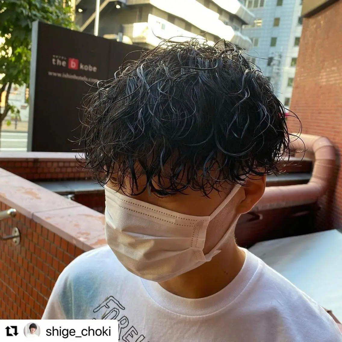 ショート カラー パーマ メンズ センターパート メンズ韓国風 マッシュ メンズパーマ メンズツイストパーマ 🩷Eny terrace🩷のヘアスタイル