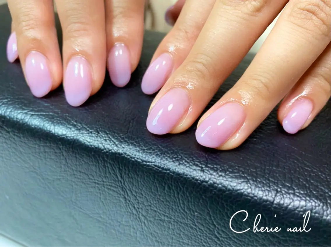 ネイル ジェルネイル グラデーション パステルネイル パープル Cherienail yunaのネイルデザイン