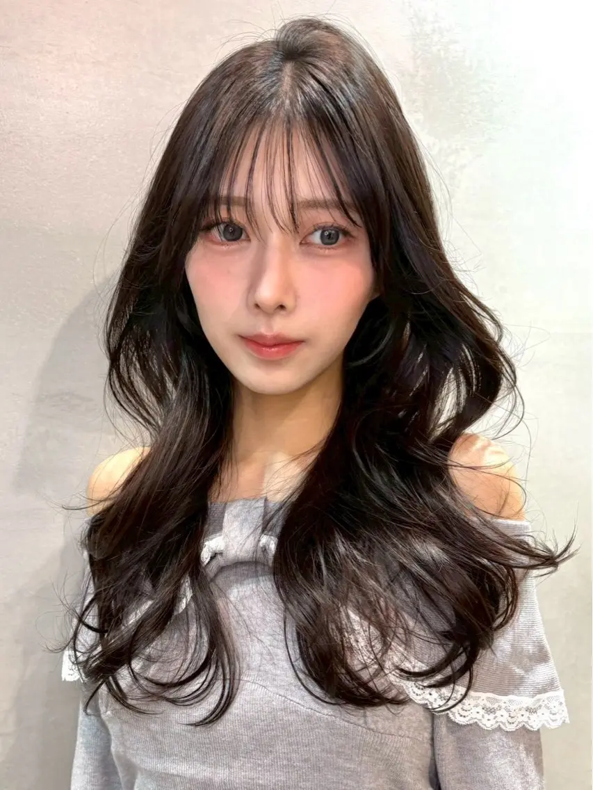 ロング カット ヘアカラー さくら/似合わせレ イヤー/艶カラー🖤のヘアスタイル