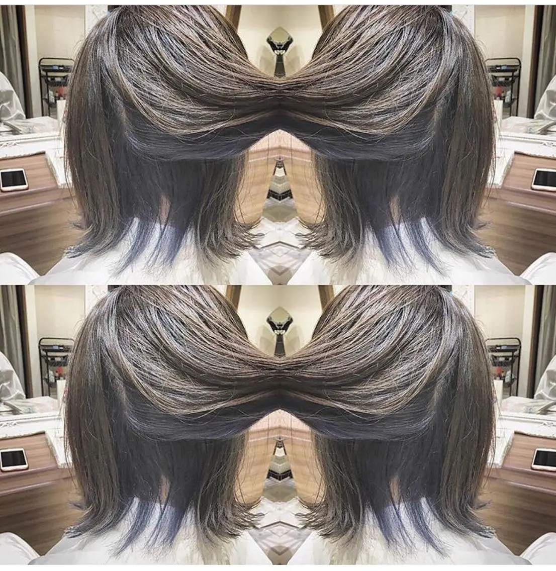 ミディアム カラー ヘアアレンジ 白髪ぼかしハイライト 茗荷谷駅徒歩2分のヘアスタイル