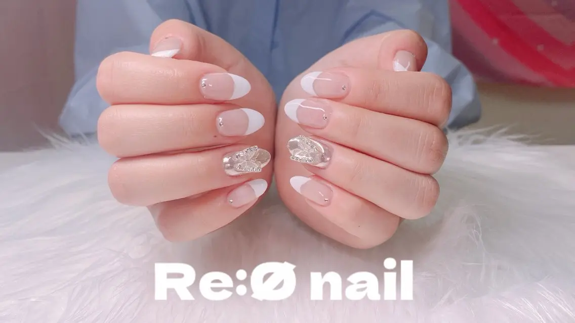 ネイル フレンチネイル ハンドネイル Re:Ø nail 🩵TSUJIのネイルデザイン