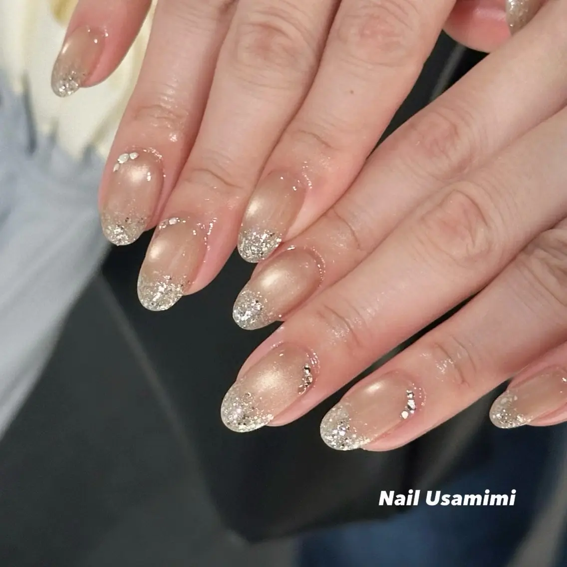 ネイル キラキラネイル マグネットネイル ワンホンネイル ハンドネイル 本町NailUsaM imi MOMOKAのネイルデザイン