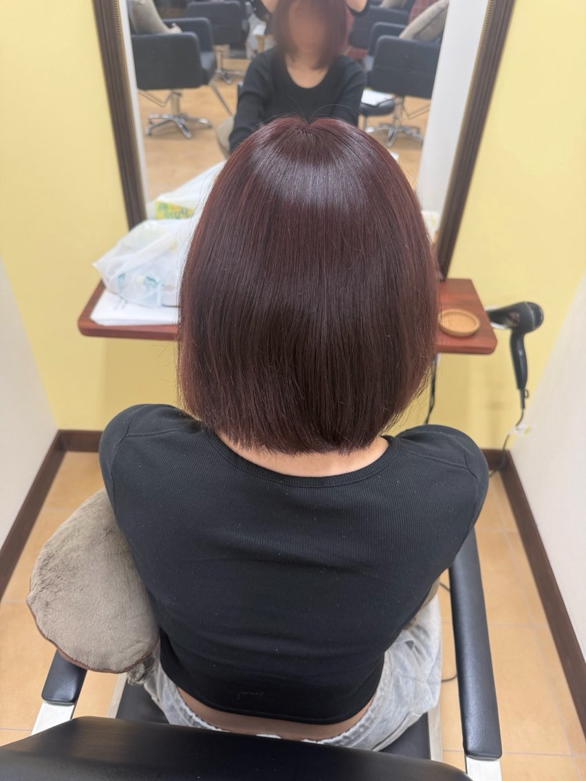 ショート カラー レッドカラー ヘアカラー 市川 由那のヘアスタイル