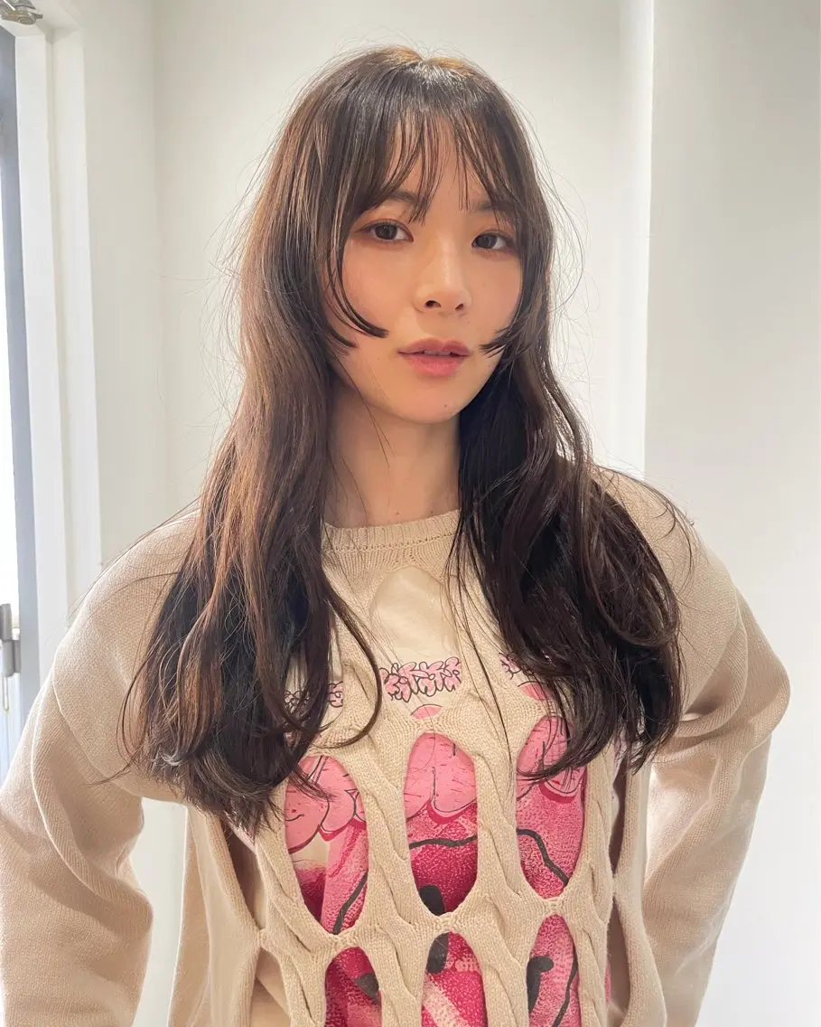 ロング カラー 顔まわりレイヤー レイヤーカット HIBIKI/原宿 ハッシュカット🪄のヘアスタイル