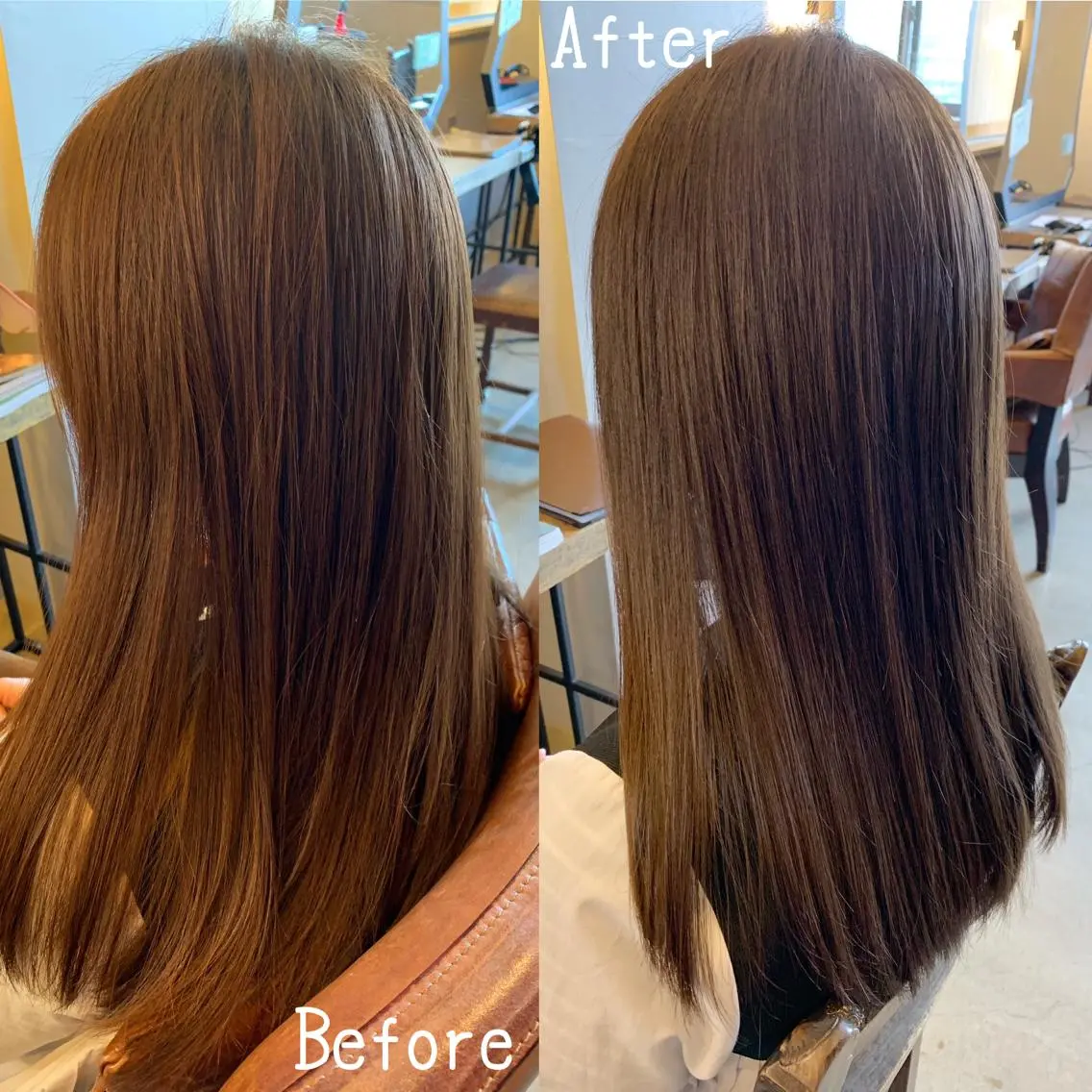 ロング カラー ベージュカラー オレンジ カット ヘアカラー 佐藤 美紅のヘアスタイル