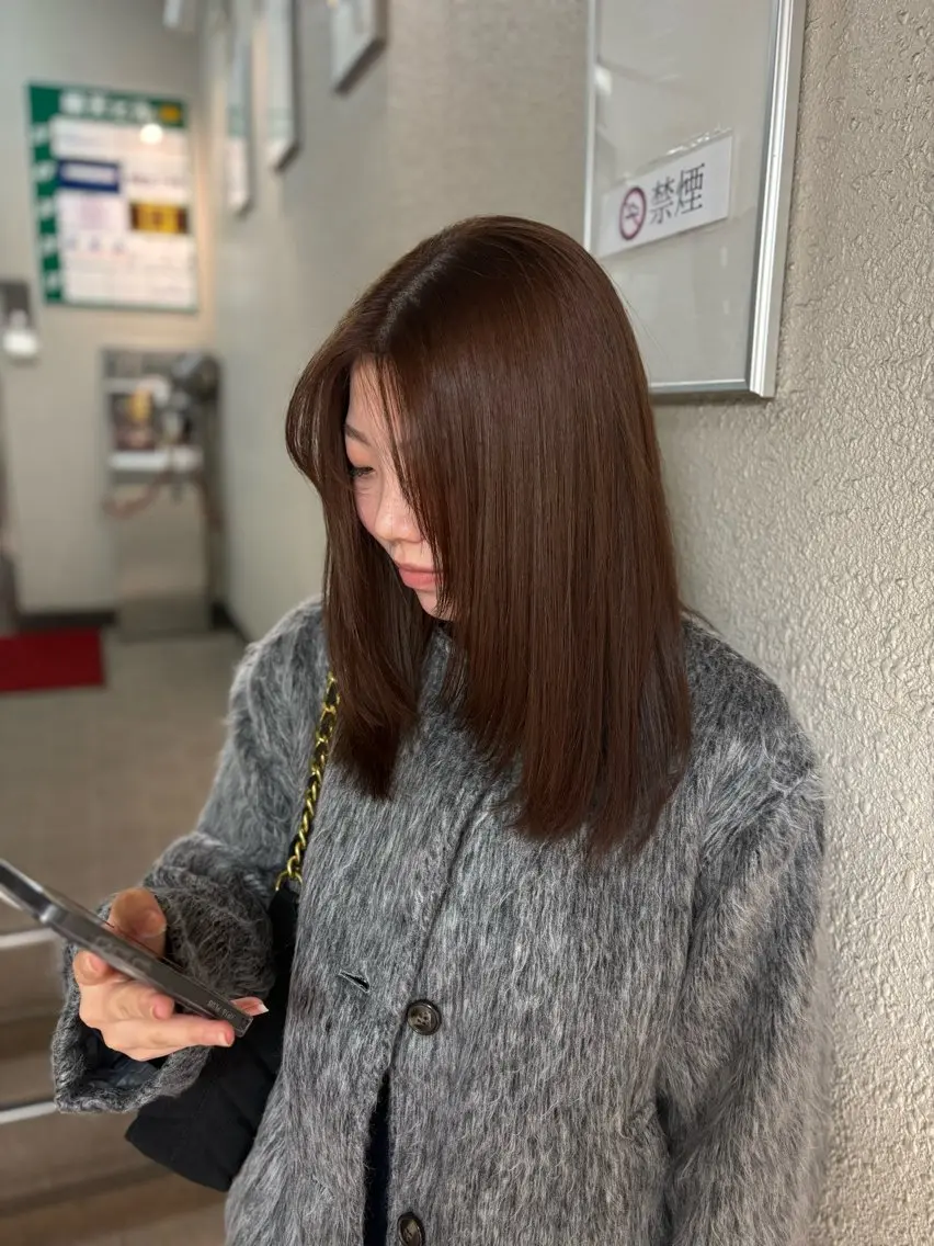 セミロング カラー ヘアカラー 透明感カラー 🧚‍♂️さえのヘアスタイル