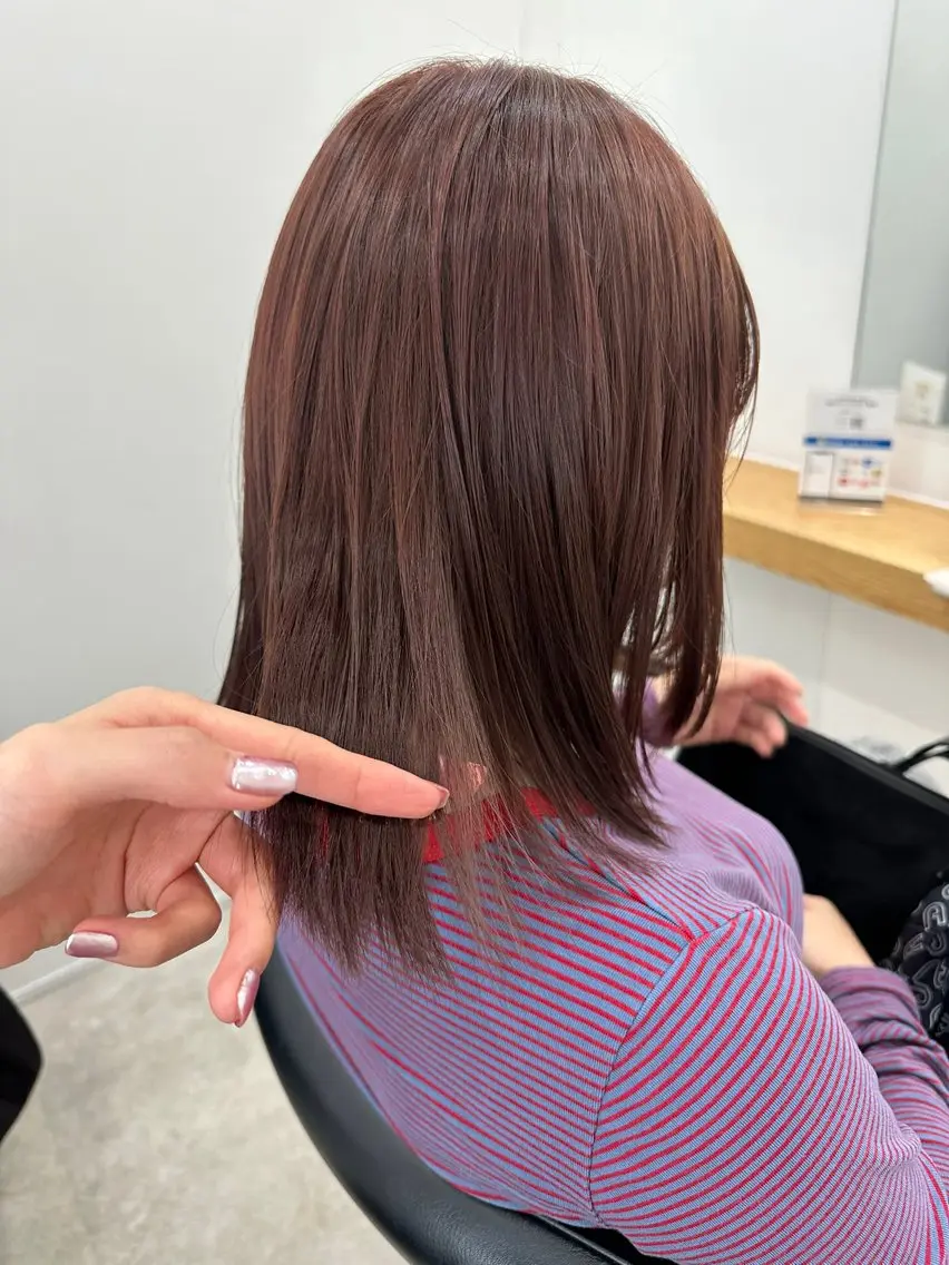 ミディアム カラー カット ヘアカラー トリートメント レイヤー/ヘアセット 💐nao.のヘアスタイル