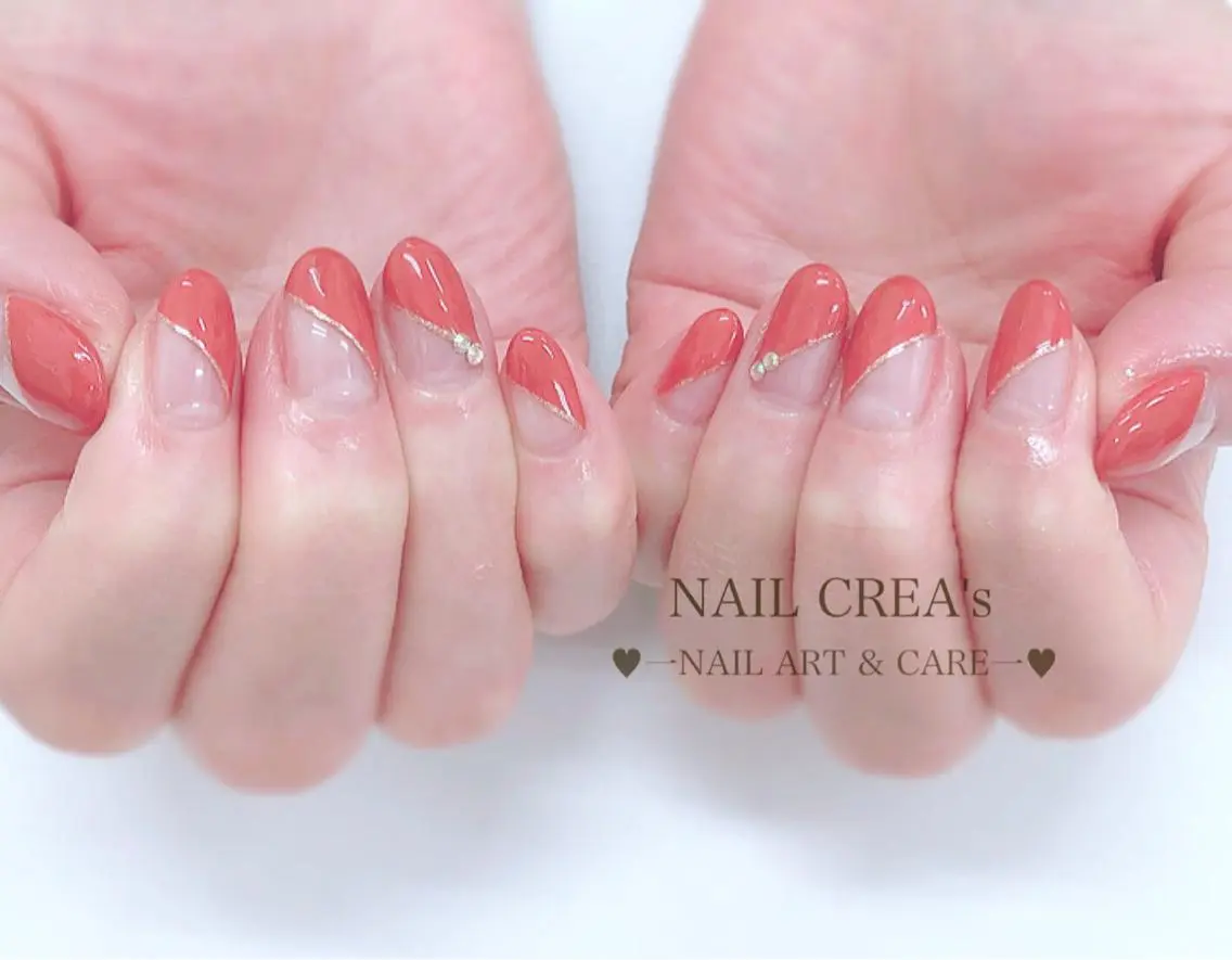 ミディアム ネイル フレンチネイル NAIL CREAs ネイルクレアズのネイルデザイン