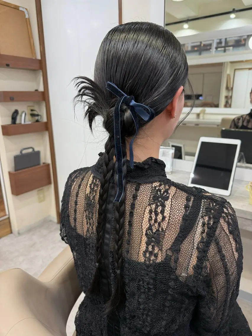ロング ヘアアレンジ ヘアセット 韓国風パーマ/ヘア セット/店長みづきのヘアスタイル