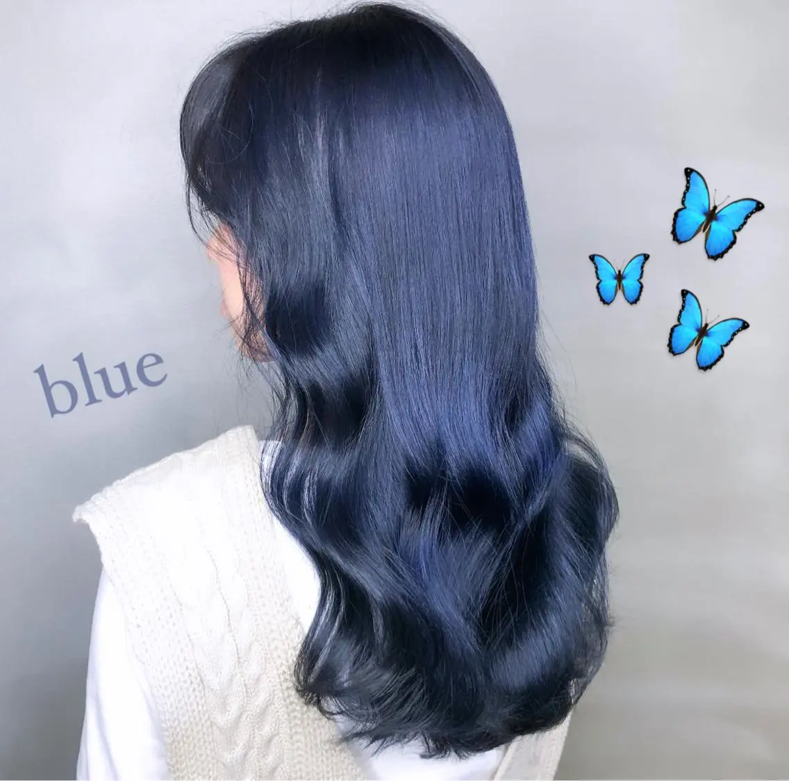 ロング カラー ブルーカラー ヨシンモリ 韓国風ヘア 透明感カラー×小 顔レイヤー♡ヒデさんのヘアスタイル