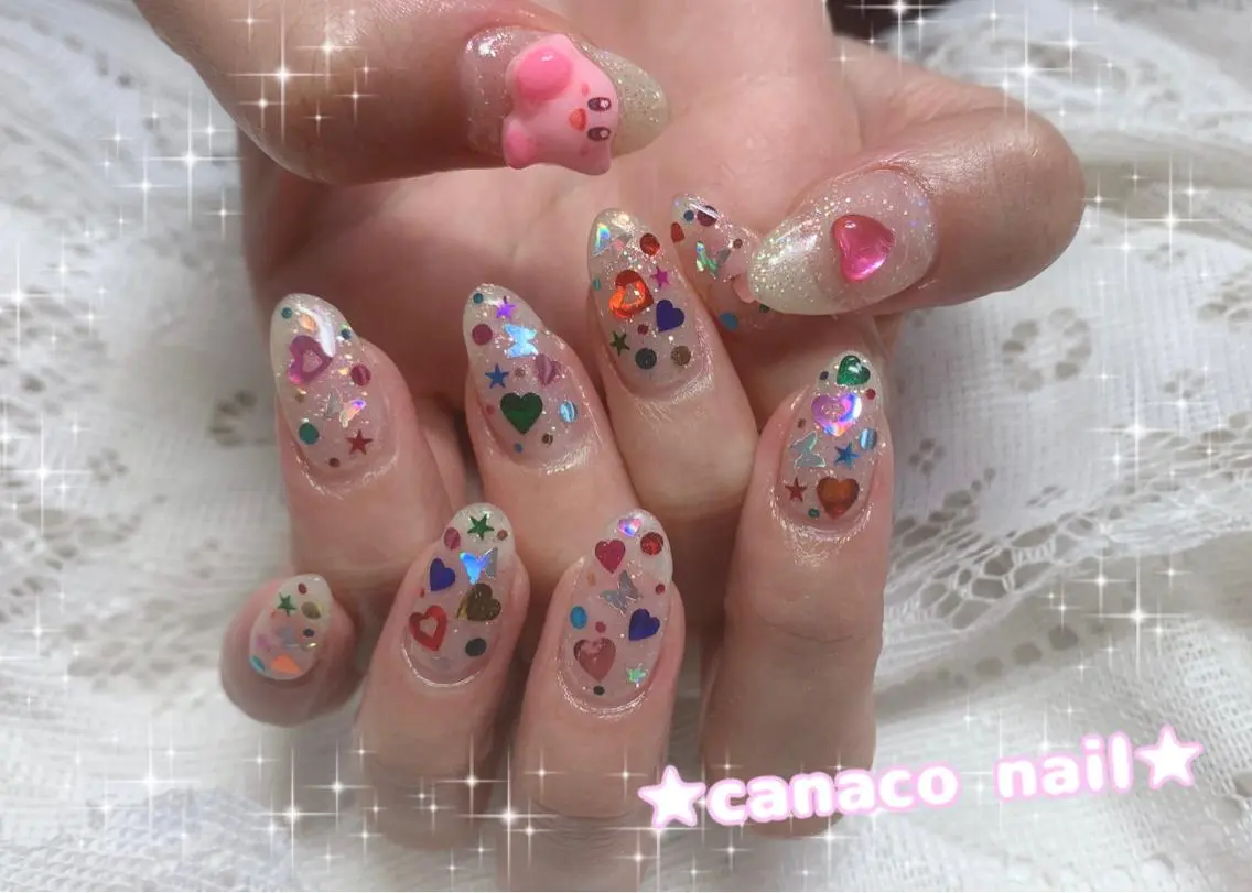 ネイル アートネイル クリアネイル ジェルネイル ホログラムネイル パラジェル ハンドネイル ハンドケア ベテランネイル cnc nailのネイルデザイン