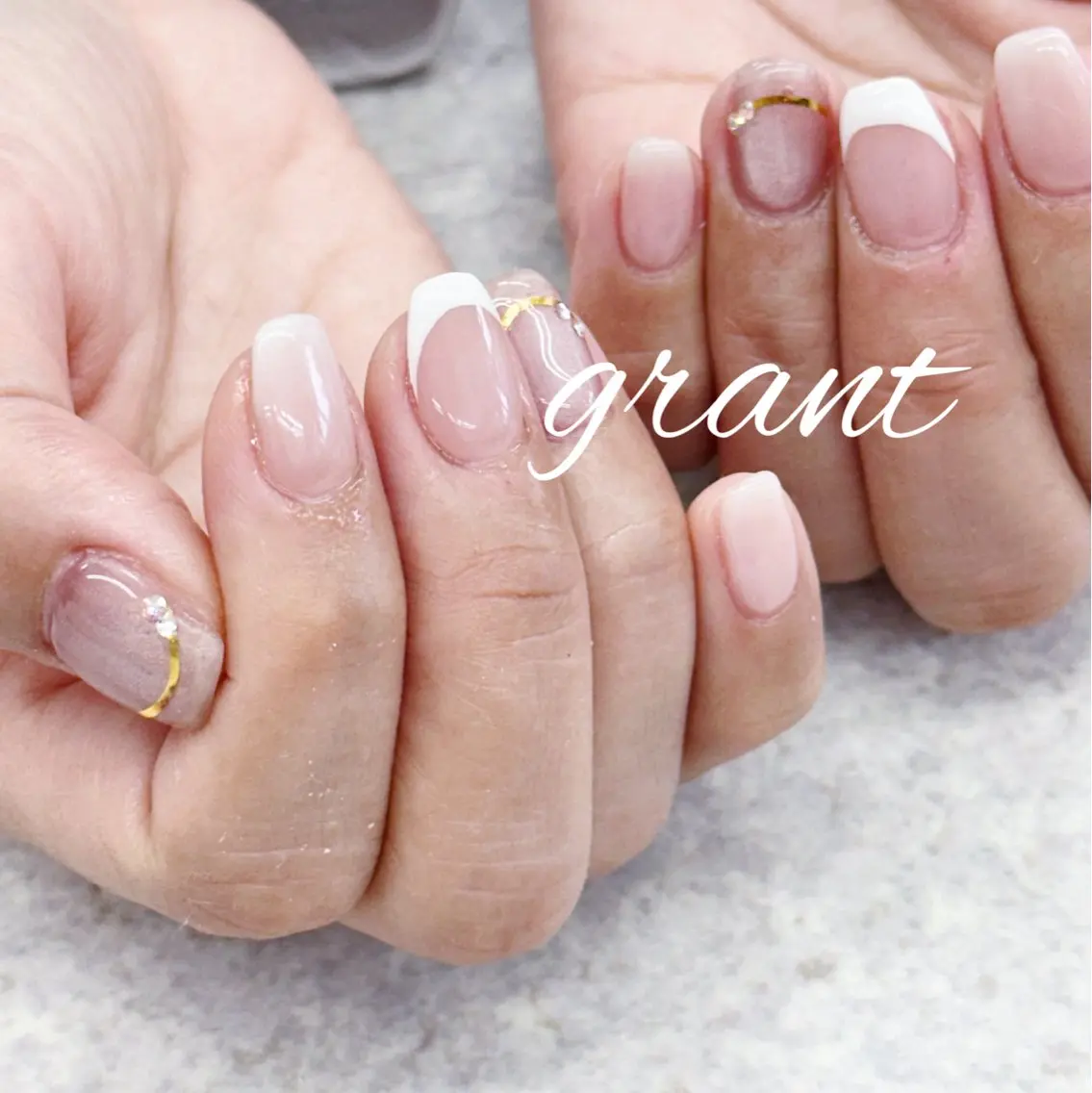 ネイル フレンチネイル マグネットネイル オフィスネイル ハンドネイル nailsalon grantのネイルデザイン