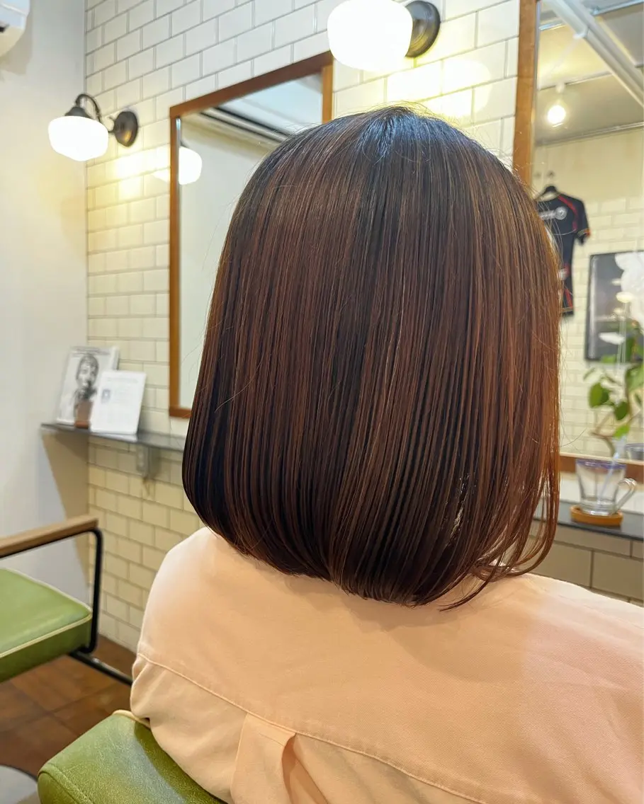 ミディアム カラー ボブ 似合わせカット ショート、ボブ💚 レイヤー/井上翔のヘアスタイル