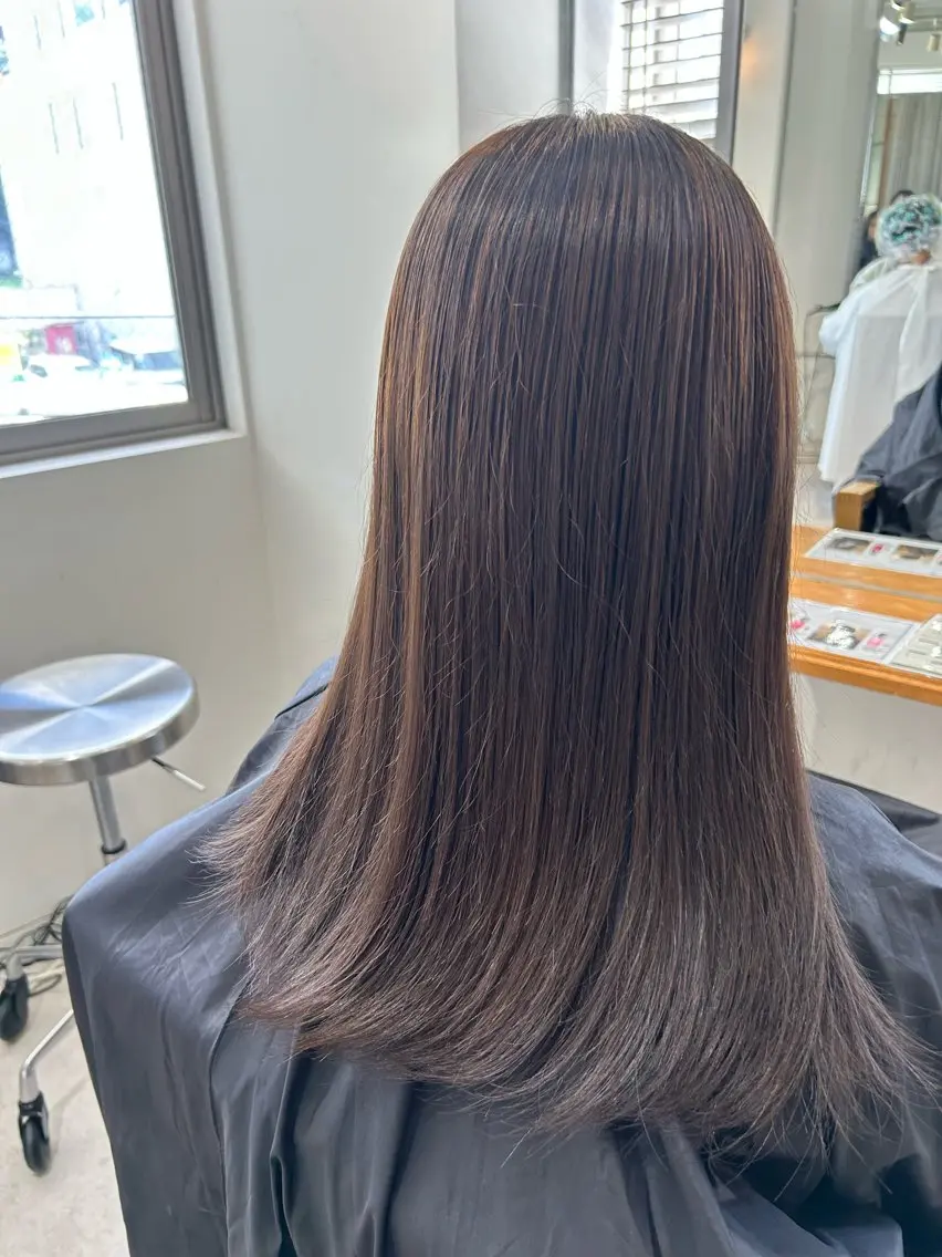 ロング カラー 栄/海外風カラー/ ナチュラル縮毛のヘアスタイル