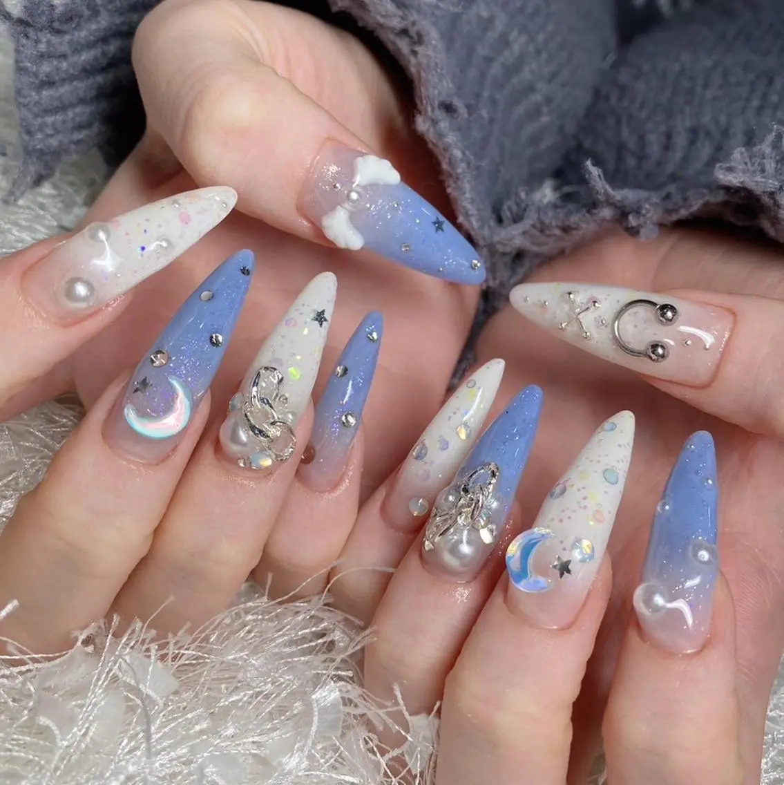 ネイル 長さ出し フレンチネイル ジェルネイル グラデーション 韓国ネイル ハンドネイル Nail&eye Belire 新宿のネイルデザイン