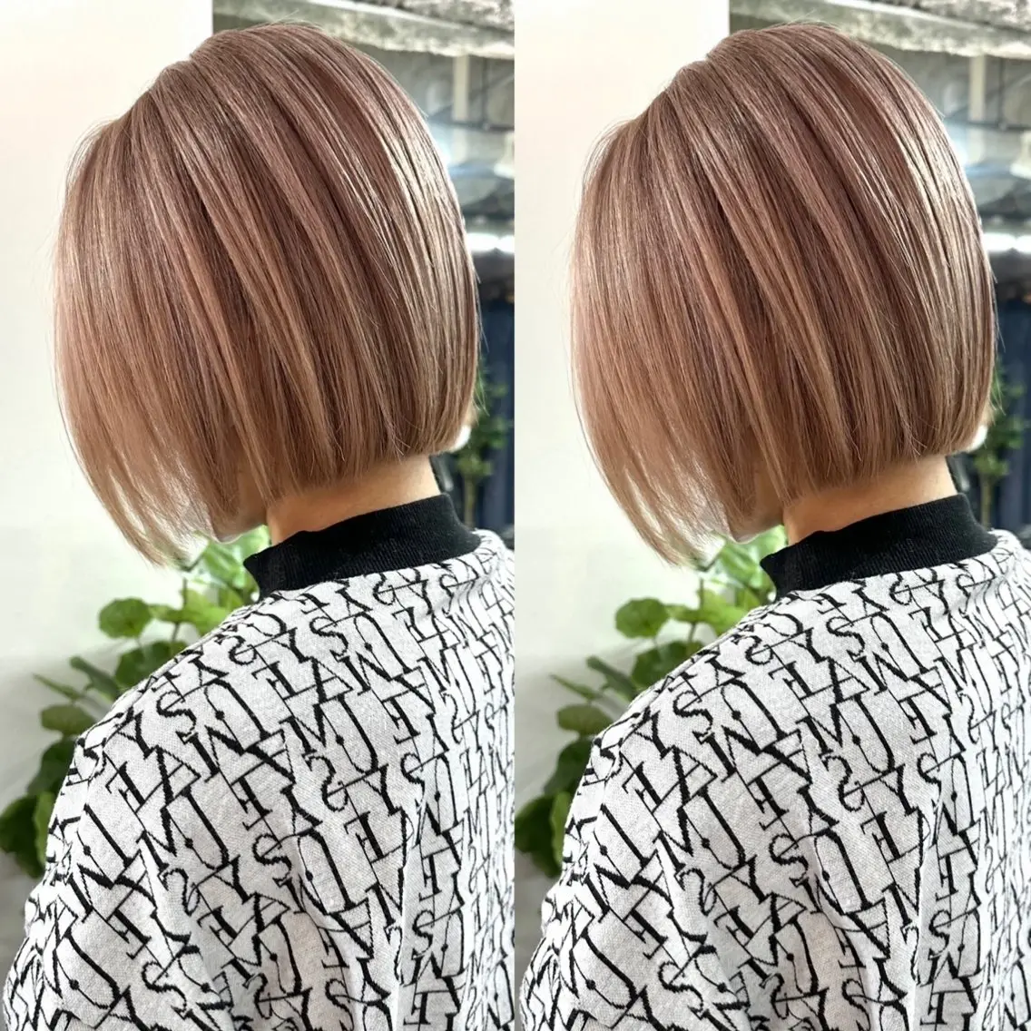ショート バレイヤージュ ボブ🌈ナツヤのヘアスタイル