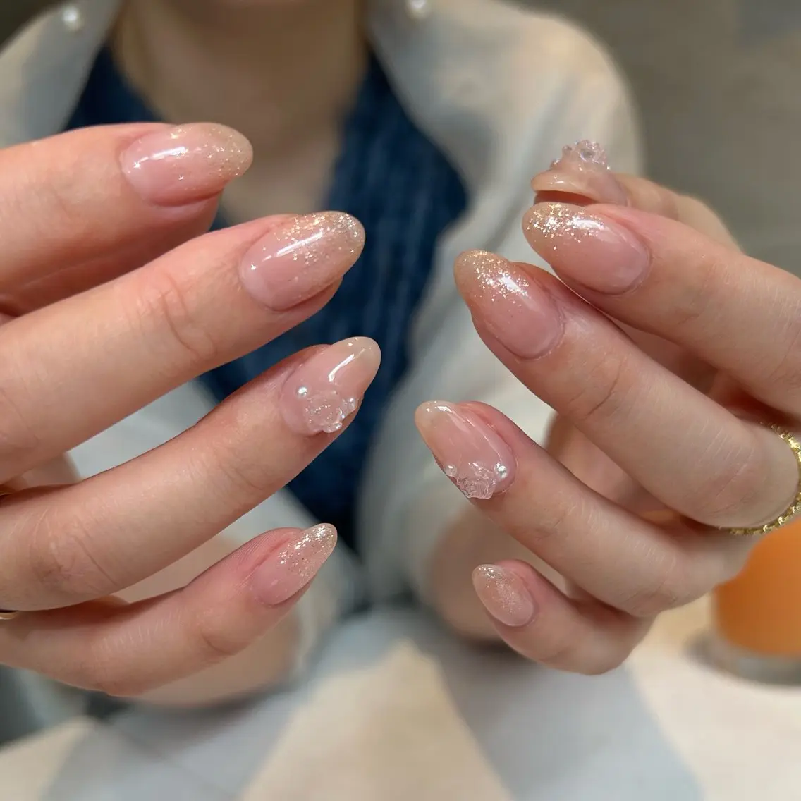 ネイル ガーリー シンプルネイル Allure 小山店 結咲(ゆいさ)のネイルデザイン