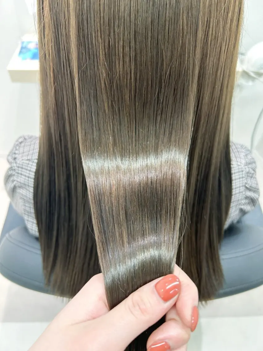 【💫💖髪質再生+透明感💖💫】透明感カラー+髪質再生バイカルテ5step treatment+超音波アイロン付き☆の写真