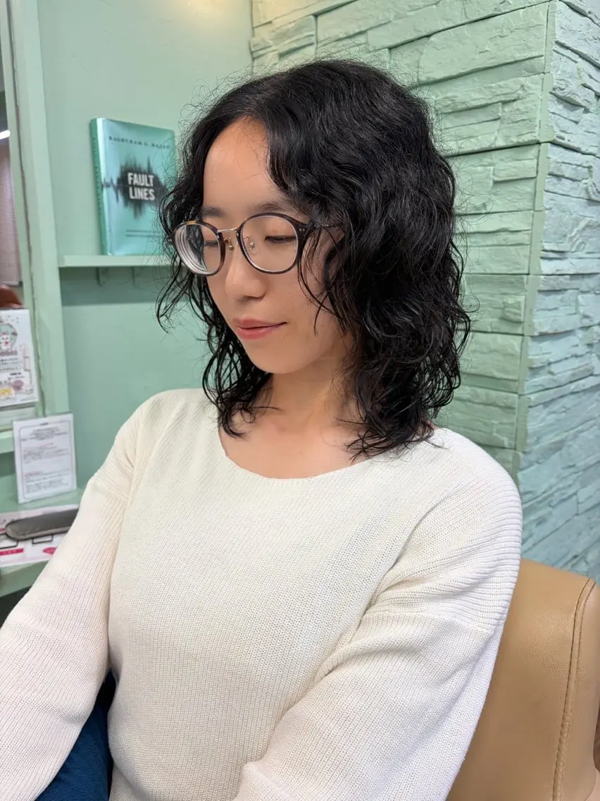 ミディアム ミディアムパーマ カット anzu🤍透明感/ 似合わせhair🌛のヘアスタイル