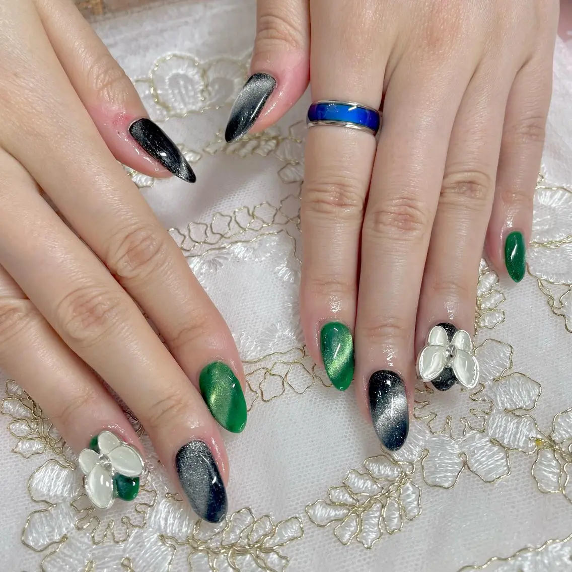 ネイル アートネイル オーロラネイル ジェルネイル マグネットネイル 持ち込み J terrace Nailのネイルデザイン