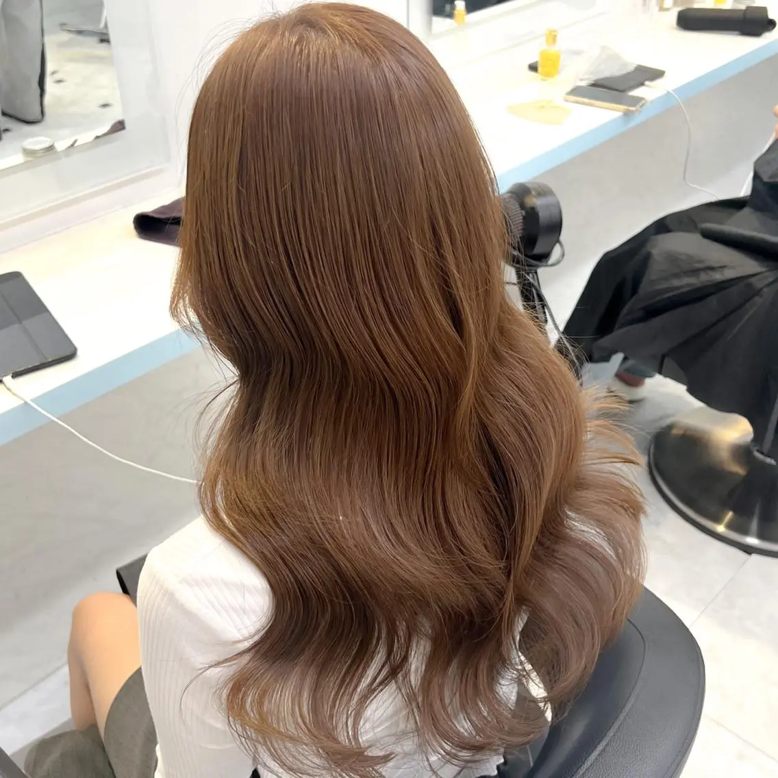 ロング カラー ヘアアレンジ ベージュカラー 髪質改善 ヨシンモリ 💖韓国ヘアの匠 💖TAKUMI💖のヘアスタイル