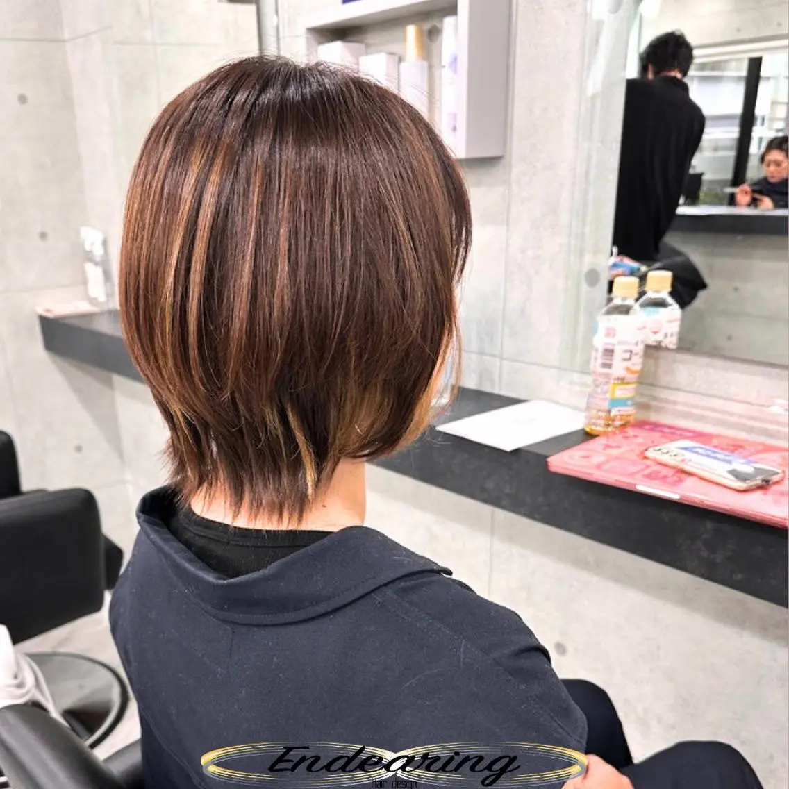 ショート ハイライト ショートヘア トリートメント ウルフカット カット ヘアカラー トリートメント Endearing 銀座/レイヤーカットのヘアスタイル