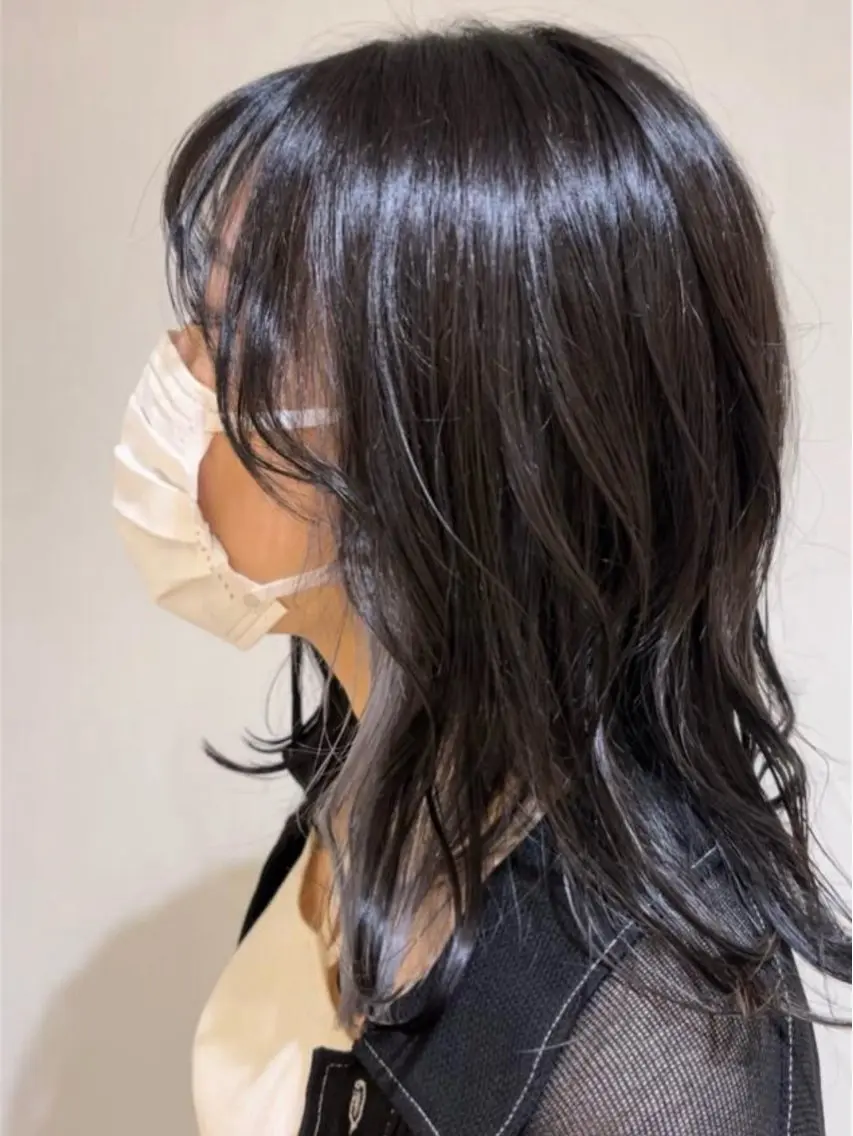 セミロング カラー パープルカラー シルバー カット ヘアカラー トリートメント 髪質改善縮毛矯正 💎TOMOのヘアスタイル