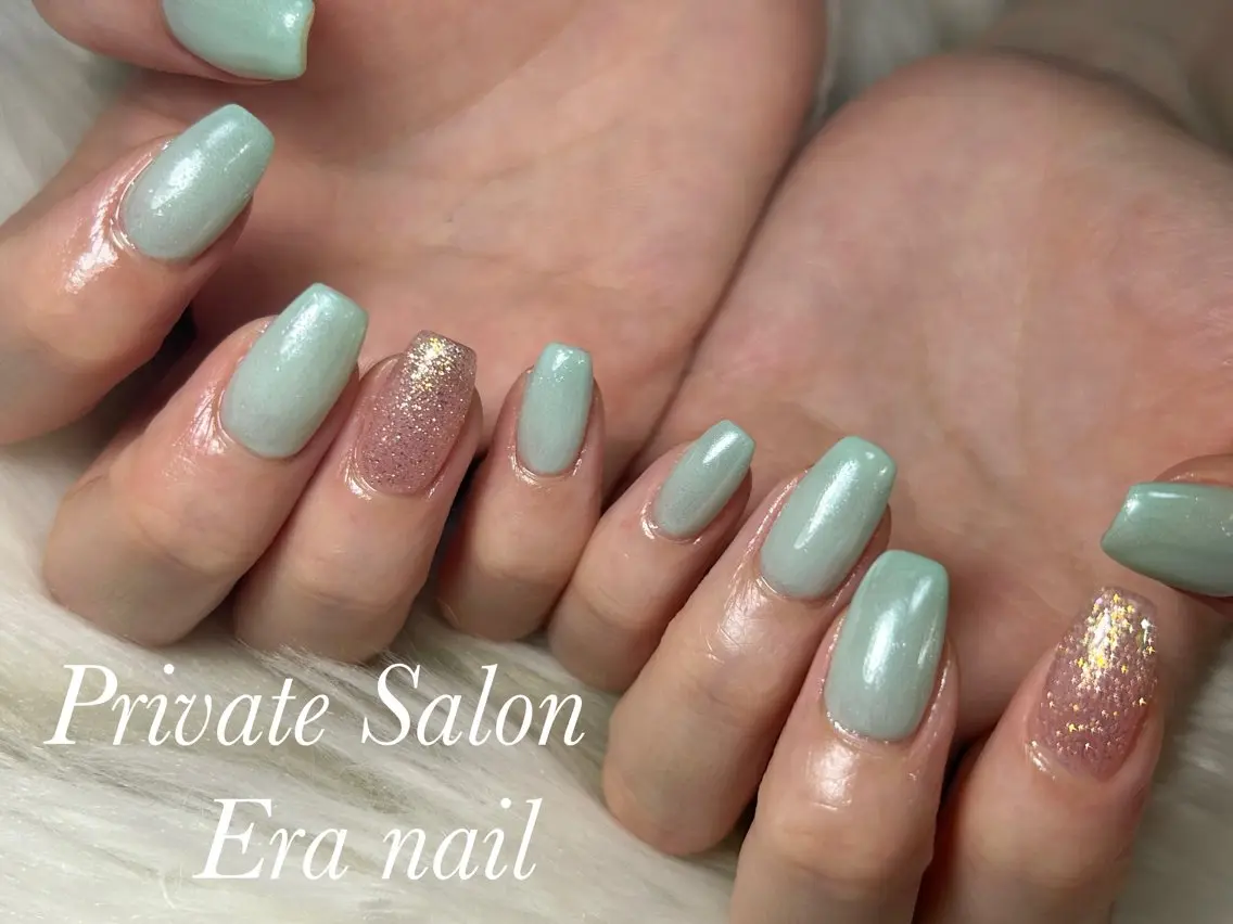ネイル ミラーネイル ワンカラーネイル ハンドネイル Era nailのネイルデザイン