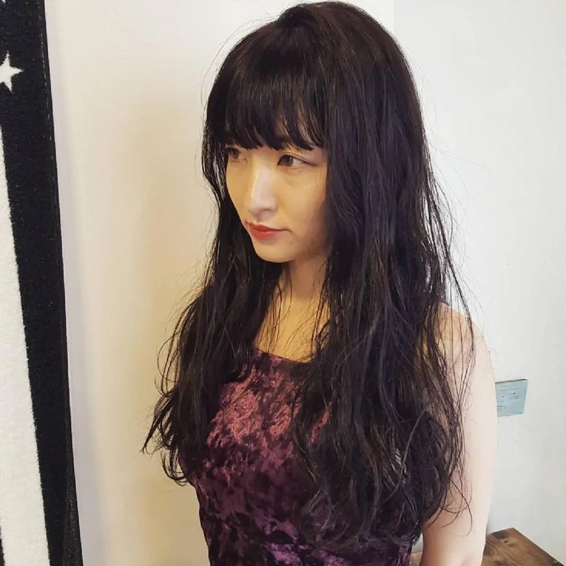ロング カラー 韓国レイヤー柔らかい 地毛風縮毛矯正／マツのヘアスタイル