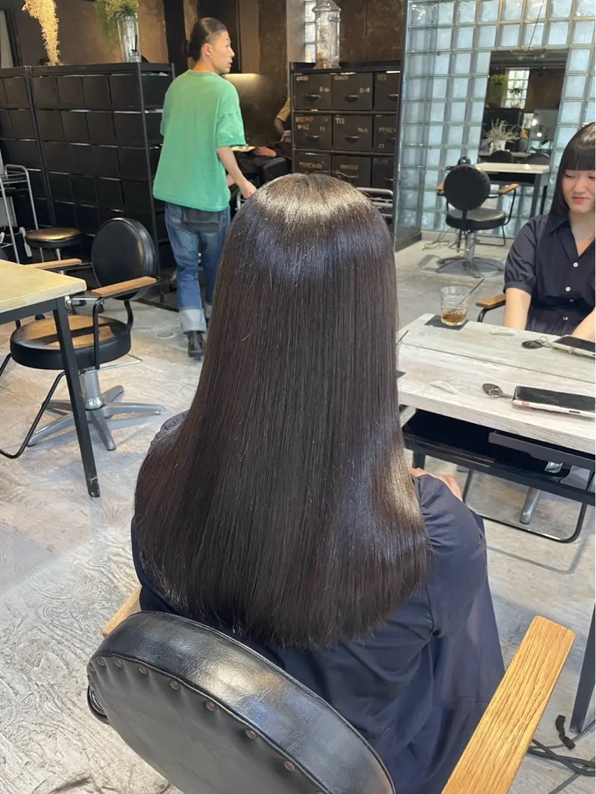 ロング 縮毛矯正 モデル募集中 涼梨紗のヘアスタイル