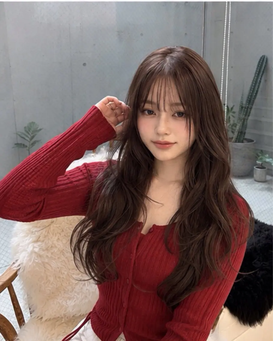 セミロング ハッシュカット 韓国風ヘア レイヤーカット トリートメント カット ヘアカラー pia 薬院のヘアスタイル
