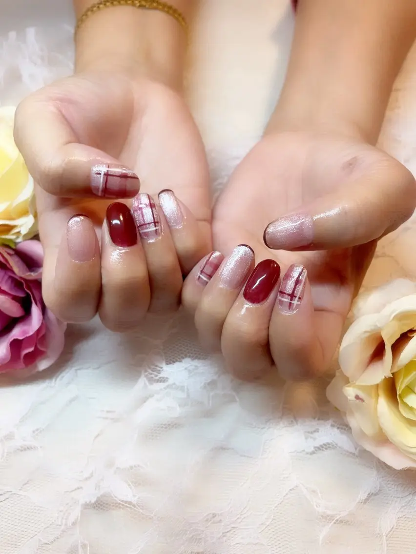 ネイル ボルドー A.free✧*｡ アレルギー対応✧*｡のネイルデザイン