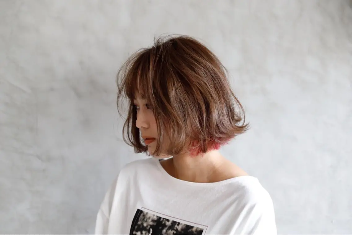 ミディアム カット ヘアカラー トリートメント ayane⭐️ボブ・ ショート・パーマのヘアスタイル