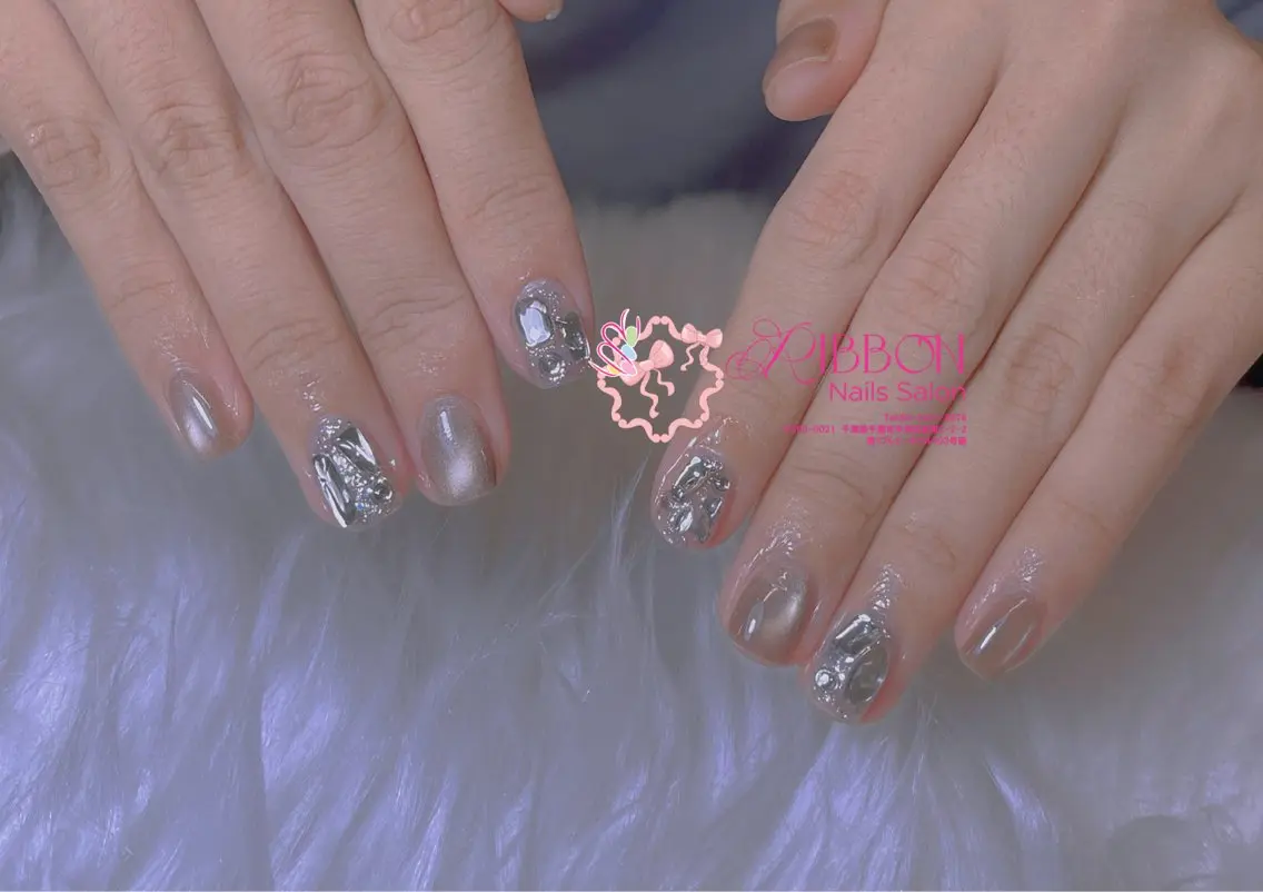 ネイル チークネイル フットネイル フレンチネイル グラデーション 韓国ネイル Ribbonnail salonのネイルデザイン