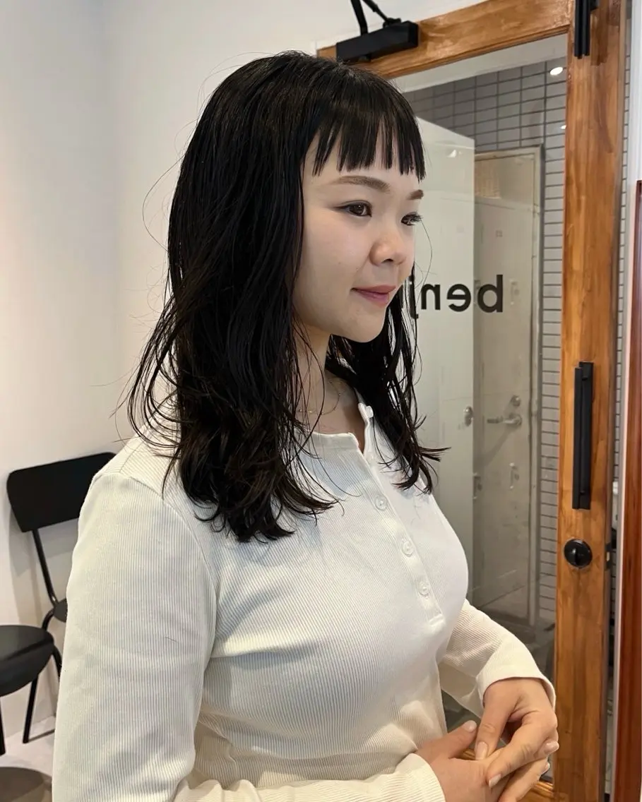 セミロング パーマ セミロングパーマ カット パーマ ヘッドスパ トレンドパーマ 🌱ショート/緒方椋のヘアスタイル