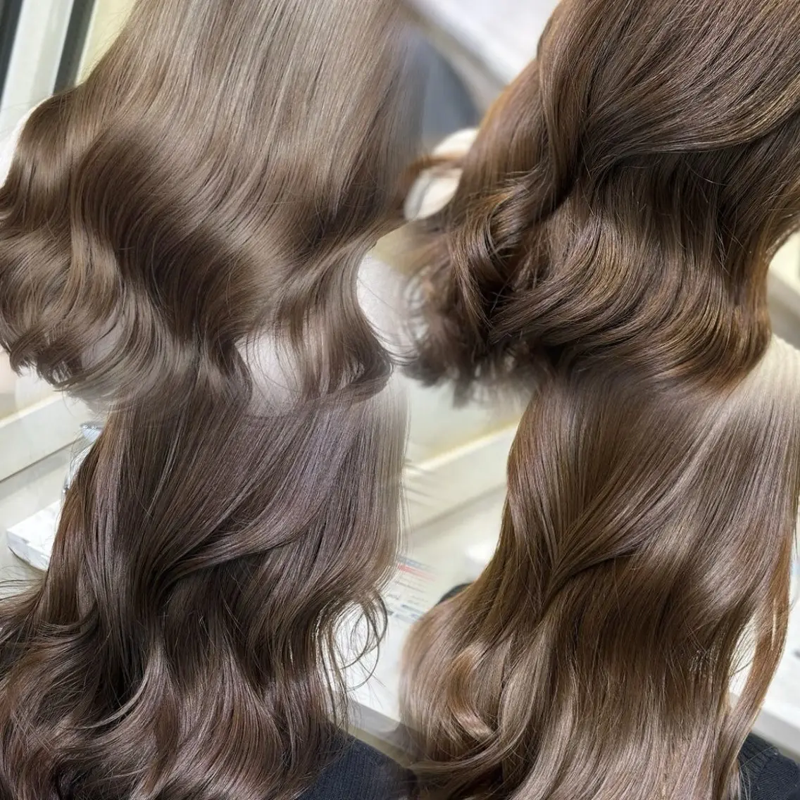セミロング カラー ヘアカラー トリートメント 💖ダブルカラー/ ケアカラー/レナ💖のヘアスタイル