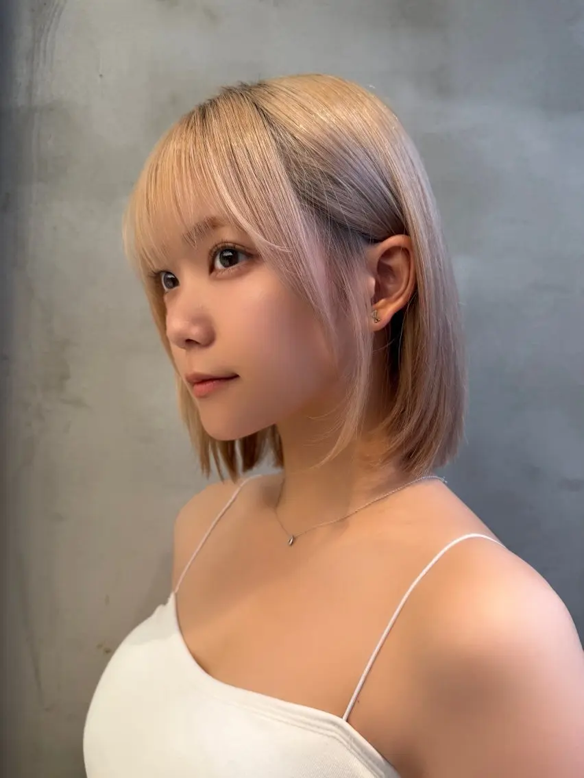 ミディアム カラー 透明感カラー ハイトーンカラー ボブ 小顔カット カット ヘアカラー トリートメント 🍀小川大輔🍀 ボブ/ブリーチ🥇のヘアスタイル