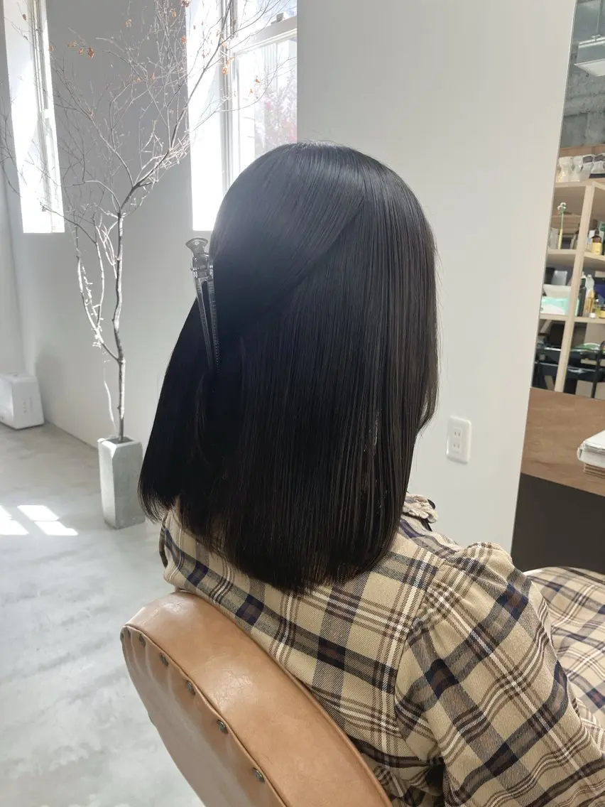 セミロング くせ毛 髪質改善 縮毛矯正 wa daのヘアスタイル