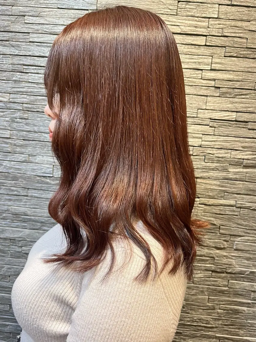 セミロング ピンクブラウン 🎀OJIMA 🤍ピンクカラー🎀のヘアスタイル