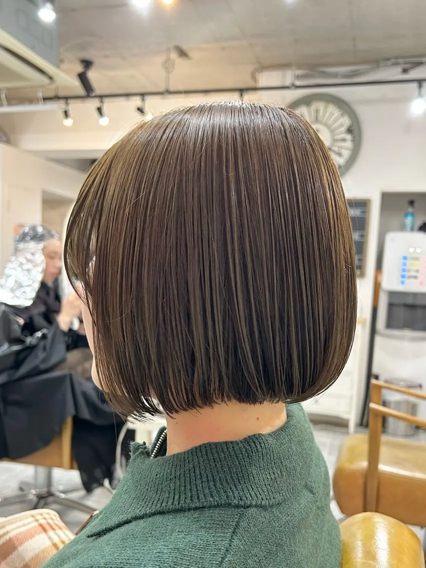 ショート カラー ブラウンカラー オリーブブラウン ボブ 顔まわりカット/ボブ /♡とーこ♡のヘアスタイル