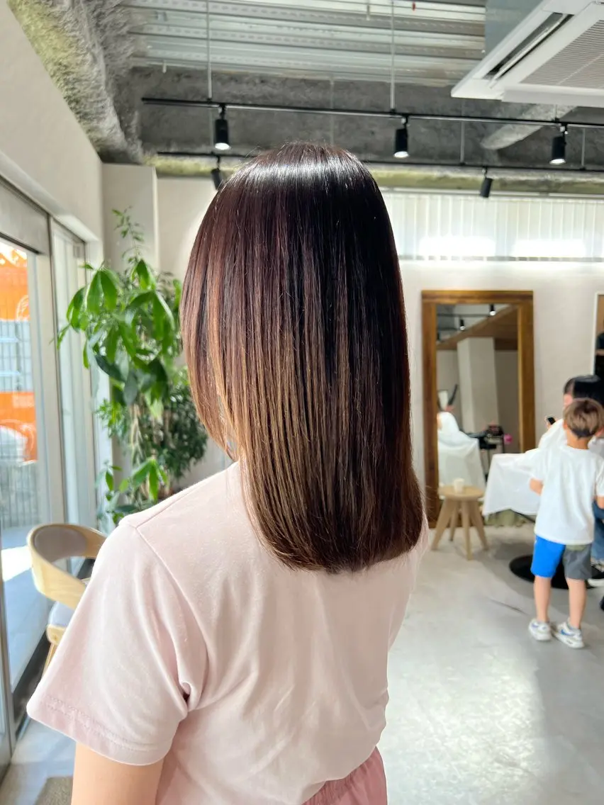 セミロング 縮毛矯正 カット ヘアカラー 縮毛矯正 トリートメント 艶ボブ🤎ボブパーマ 透明感カラー\メンズのヘアスタイル