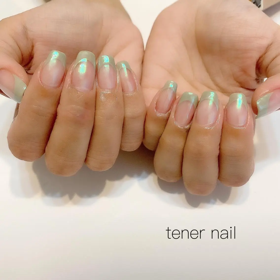 ネイル フレンチネイル ミラーネイル テネルネイル tener nailのネイルデザイン